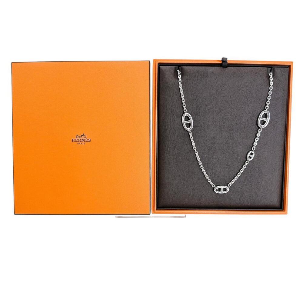 HERMES Silver Necklace